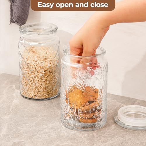 Glass Storage Containers With Lids (32oz Bigonia)