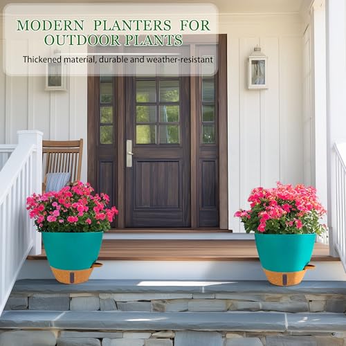 8/10/12 Inch Self Watering Pots for Indoor/Outdoor Plants (Turquoise / 8/10/12 inch)