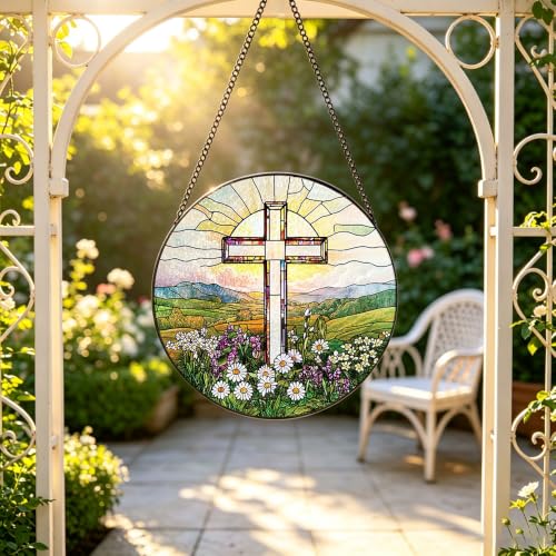 Cross Decor Suncatcher (Cross Stained Glass)
