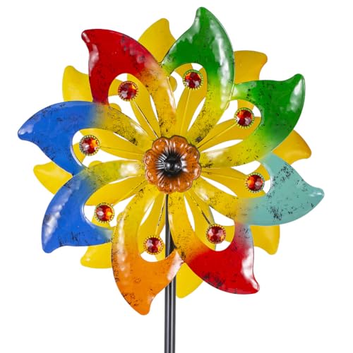 Wind Spinner Colorful Metal Wind Sculptures & Spinners (Colorful-13*63)
