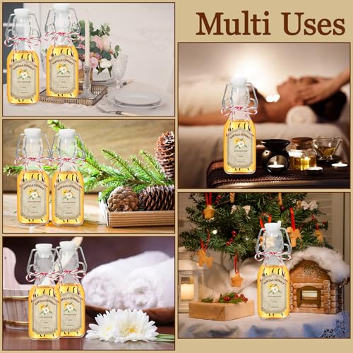 10 Pack Swing Top Glass Vanilla Extract Bottles 4 oz with Lids (Square-4oz-10pcs)