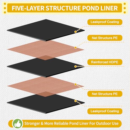 50X50FT Reinforced PE Pond Liner for Fish (50x50ft)