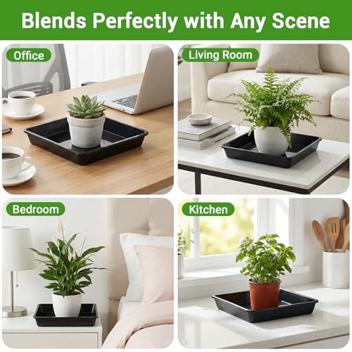 12 Inch Plastic Plant Saucer (12" / Black)