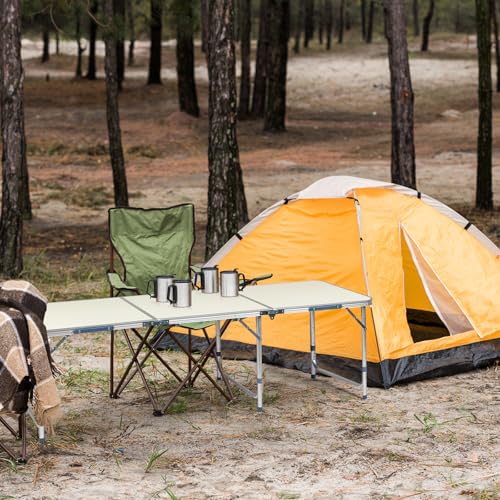 6.0 Ft Folding Portable Camping Table (White / 6 FT)