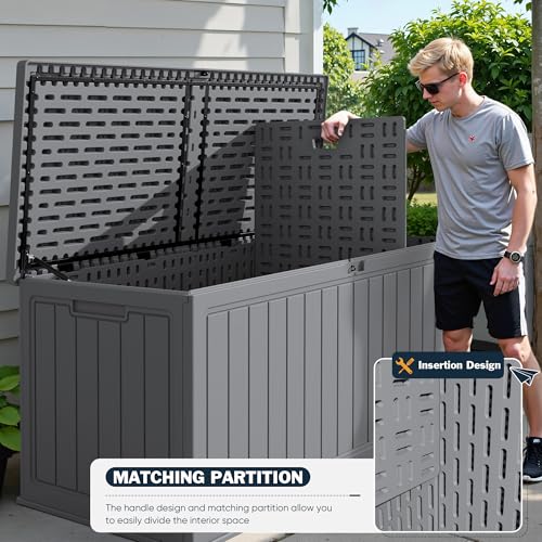 260 Gallon HDPE Outdoor Storage Box (260 Gallon / Light Grey)