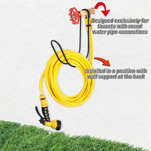 Garden Hose Storage Hook Water Hose Holder Hose Hanger (Matt Black / 5.5'' x 1)