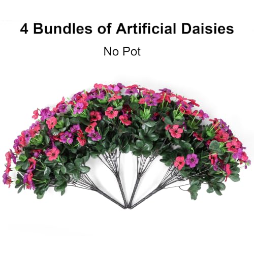 Artificial Flowers for Outdoor Indoor Garden Home Decoration (Fabric Purple Pink)