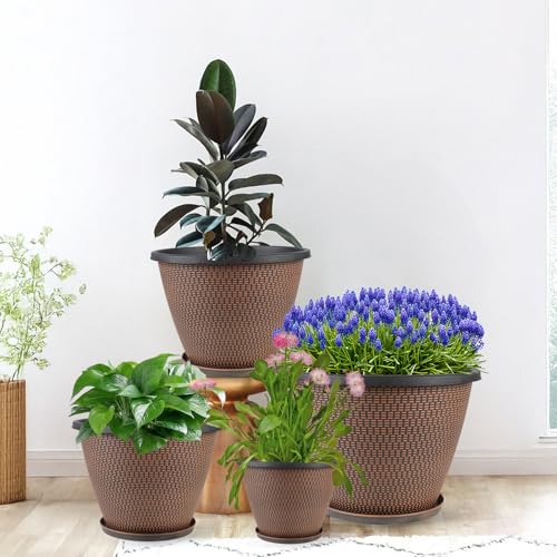 4 Pack 8 inch Plant Pot (4 Count)