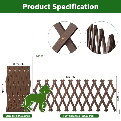 Expandable Wooden Lattice (Brown-2PC / 13" x 68")