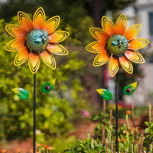 2 Pack Sunflower Wind Spinner (Sunflowers)