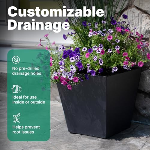 Tremont Short Square Planter 2 (Onyx Black / 2-Pack / Short)