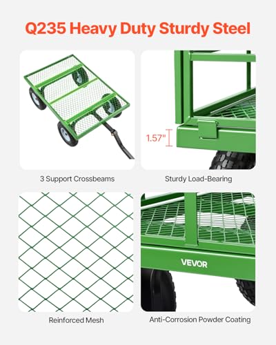 Steel Garden Cart (Black + Green)