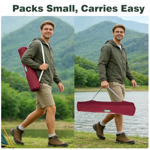 2 Tier Folding Camping Table (Red 30D x 24W x 28H inches)