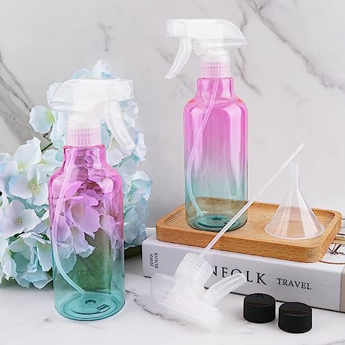 Plastic Spray Bottle 16.9oz Empty Spray Bottles Refillable Container Trigger Sprayer for Cleaning Solutions (gradient)