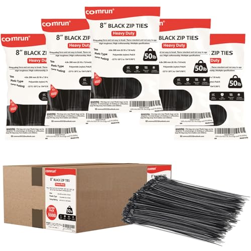 5000pcs 8Inch Black Cable Tie (8inch Black)