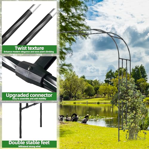 Half Garden Arch Trellis (Half Arch / 47.2 inch Length - Black)