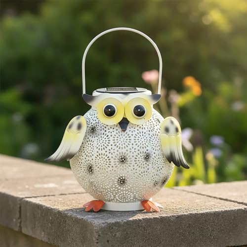 1 Pack Hanging Solar Lanterns (white owl 1pk)