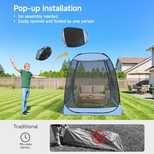 6x6 FT Pop Up Screen Tent (Charcoal Gray / 6'x6')