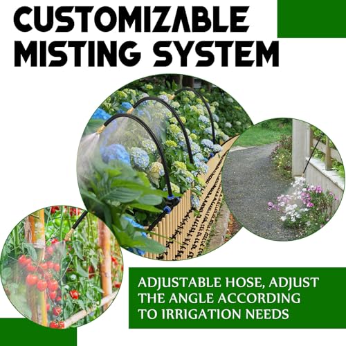 15 Pcs Brass Misting Nozzles Tee with 16" Built in Hose for 0.32" (16 Inch)