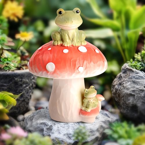 Frog and Mushroom Decor Figurine