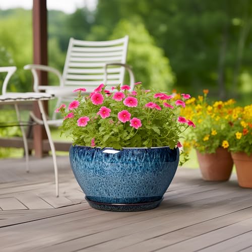 Ceramic Plant Pots 13 Inch (13 Inch / Blue)