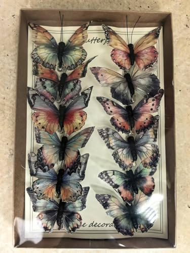 Artificial Feather Simulation Butterfly Party Decoration Set (H Clip)