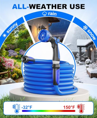 Garden Water Hose 25 ft x 5 (Blue / 25FT)