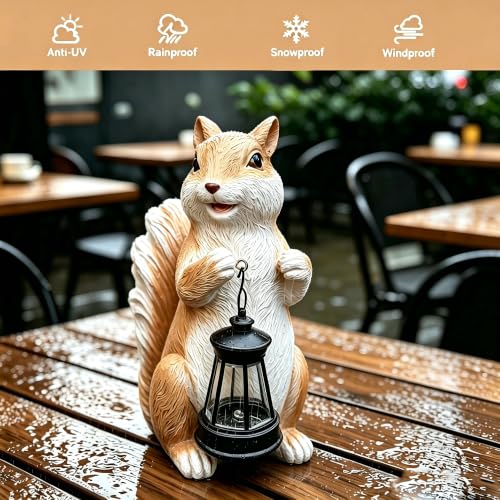 Resin Squirrel Statue IP65 Waterproof Lawn Garden Outdoor Decor (Squirrel Statue)