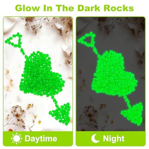 6000pcs 5 8mm Green Luminous Stones Glow in The Dark Garden Pebbles Stones Glow in The Dark Rocks Outdoor Glow Pebbles Aquarium Rocks for Garden Path Walkway Yard Fish Tank Plant Pots (6000 Count)