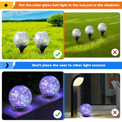 Solar Globe Lights Outdoor Waterproof (Multicolor / 6 globes)