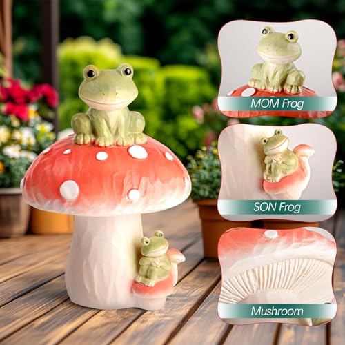 Frog and Mushroom Decor Figurine