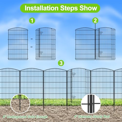 Decorative Garden Fence 6 Panels 13ft (6 Panels 13ft(L)-42"(H) - With Gate)