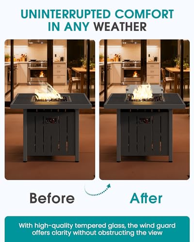 HDPE Patio Furniture Set with 33” Square Fire Pit Table (Grey/Grey)