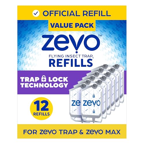 Flying Insect Trap Refill Cartridges for Fruit Flies & Gnats (12 Refill Cartridges)