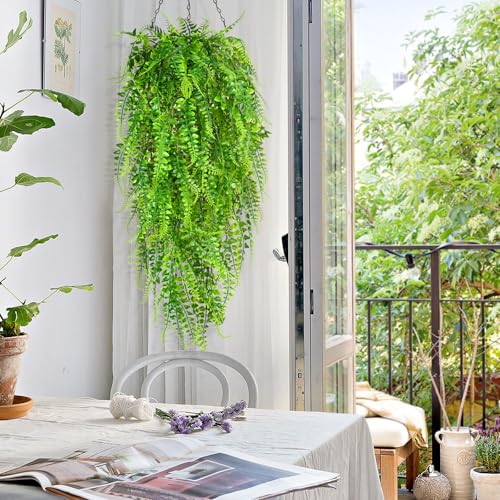 8Pcs Fake Ferns Fake Hanging Plants Artificial Ferns Vine Greenery (Ferns / 8Pcs Plants)
