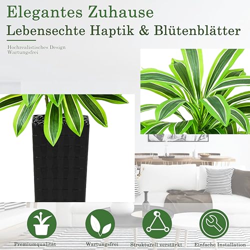 Artificial Dracaena Tree (Light Green – Black Pot / 7FT)
