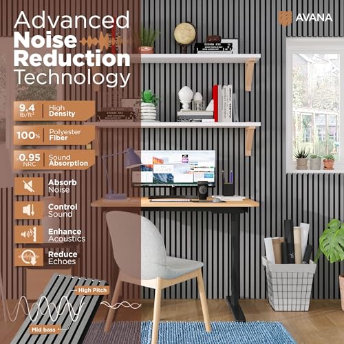 Acoustic Wood Wall Panels (Gray / 94X11 (2 PCs))