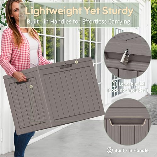 45 Gal Deck Box (45 Gallon / Striped Grey)