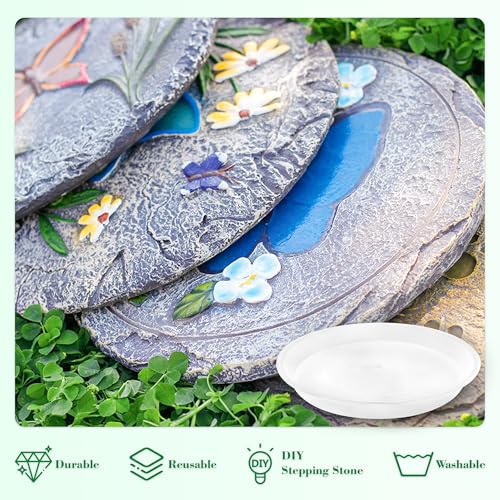 3PCS Round Stepping Stone Mold (10"/3PCS / White)