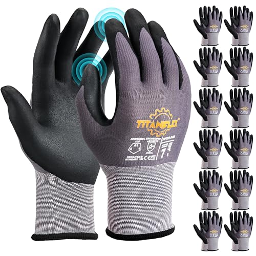 Work Gloves MicroFoam Nitrile Coated (12 Pairs / Medium)