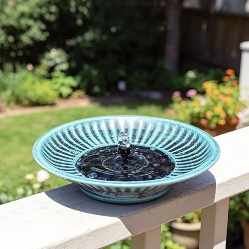 12.3" Solar Bird Bath Bowl (A-blue and Black)