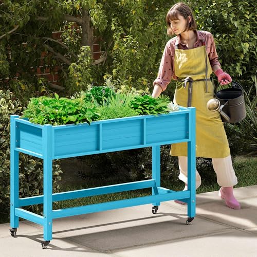 Raised Garden Bed HDPE (47x18x31in / Aruba Blue)
