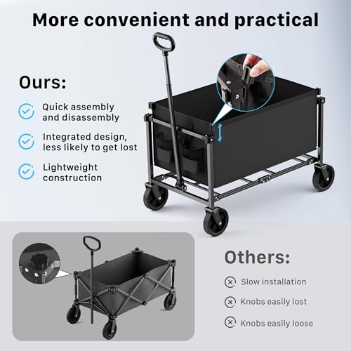 29.3" Collapsible Wagon Cart (Black / 150L)
