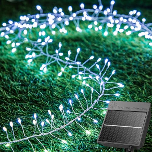 240 LED Solar Fairy Lights Outdoor Waterproof IP65 (Cool White / 19.6Ft)