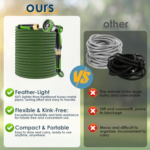 Non Expandable Garden Hose 150 FT (Green / 150ft)