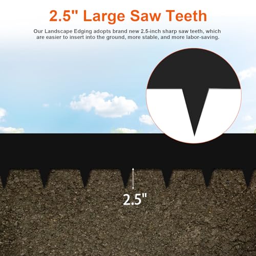 10 Pack Metal Edging for Landscaping (Black / 7.5 Inch)