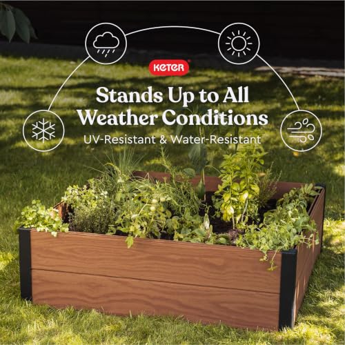48" X 48" inches Wood Look Raised Garden Bed