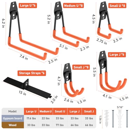 Garage Hooks Anti (42 Pack Orange)