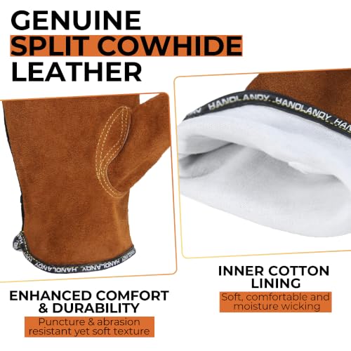 Leather Gardening Gloves (Coffee Brown (1 Pair) / X-Large)