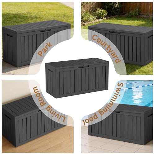 85 Gallon Outdoor Deck Box (Black / 85 Gallon)